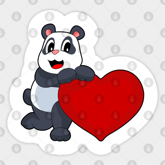 Panda Heart Sticker by Markus Schnabel